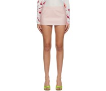 Pink Fig Faux-Leather Miniskirt