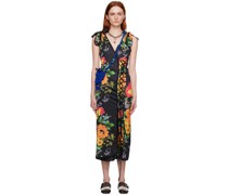 SSENSE Exclusive Black Neon Floral Midi Dress