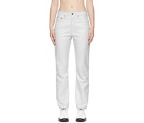 Gray Relaxed Leather Pants
