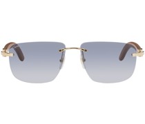 Brown & Gold Square Sunglasses