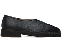 Black Piped Slippers