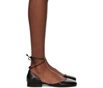 Black Horseshoe Heel Ballerina Flats