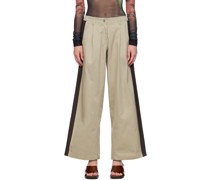 Beige Baggy Trousers