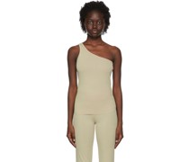 Beige Polyester Tank Top