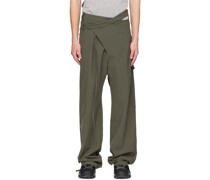 Green Signature Wrap Suit Trousers