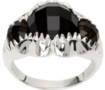 Silver & Black Onyx Jaws Ring