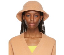 Tan Knit Bucket Hat