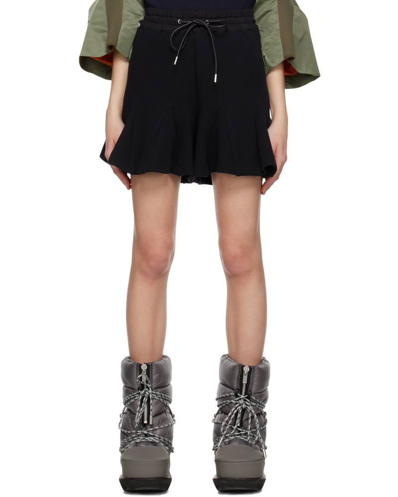 Sacai Damen Black Flared Shorts