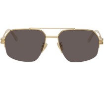 Gold Bond Metal Half-Rim Aviator Sunglasses