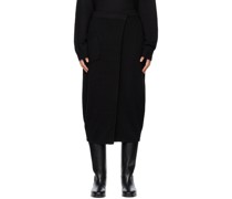 Black Cocoon Midi Skirt