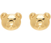 Gold Small Teddy Bear Earrings