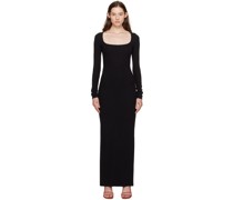 Black Square Neck Maxi Dress