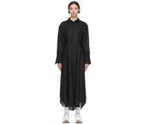 Black Linen Midi Dress