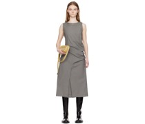 Gray Double Crewneck Midi Dress