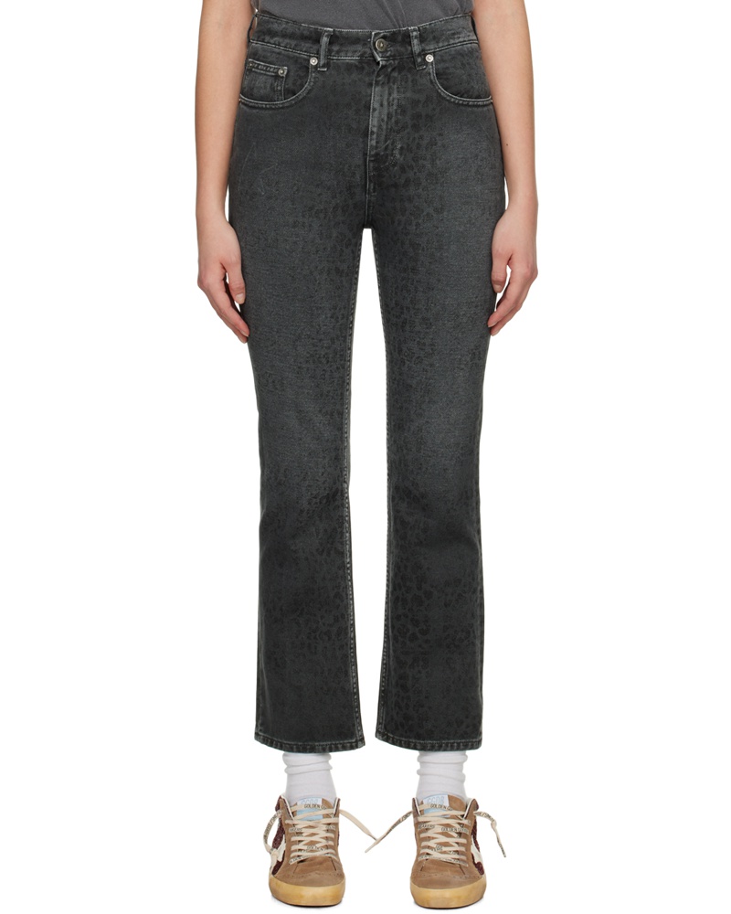 Golden Goose Damen Black Leopard Jeans