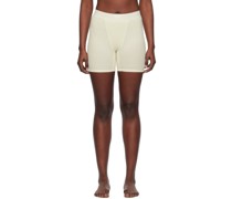Off-White Cotton Rib Boxer Boy Shorts