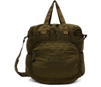 Khaki Nylon B Crossbody Messenger Bag