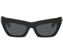 Black Cat-Eye Logo Sunglasses