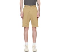 Tan Garment-Dyed Shorts