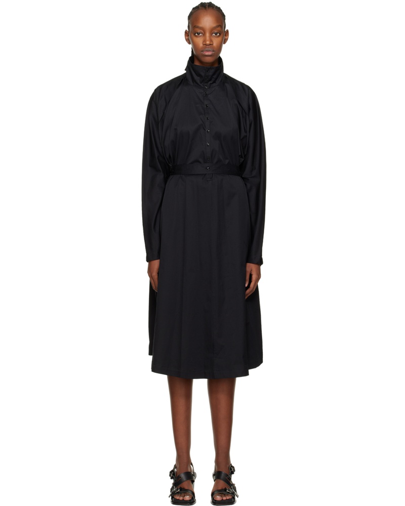 Christophe Lemaire Damen Black Tilted Midi Dress