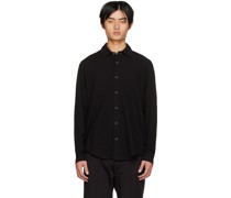Black Spread Collar Shirt