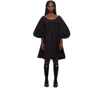 Black Gathered Minidress