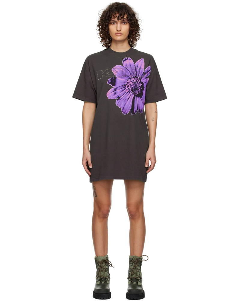 ksubi Damen Black Cyberflora Minidress