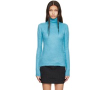 Blue Brushed Turtleneck