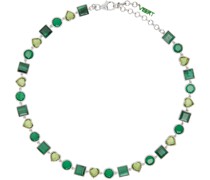 White Gold 'The Green Shape' Necklace