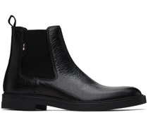 Black Grained Chelsea Boots