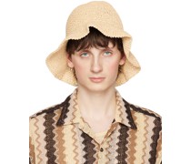 Beige Straw Bucket Hat