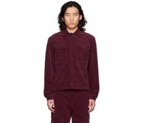 SSENSE Exclusive Burgundy Flap Pocket Shirt