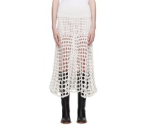 White Flared Midi Skirt