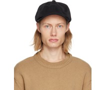 Black Cotton Structured Hat