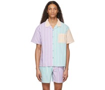 Purple Striped Short Sleeve Shirt