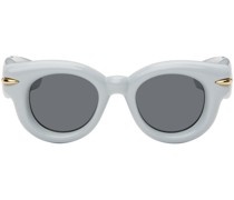Blue Inflated Round Sunglasses
