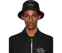 Black Embroidered Bucket Hat