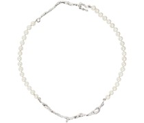 Silver & White Drip Perla Necklace