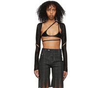 Black Polyester Cardigan