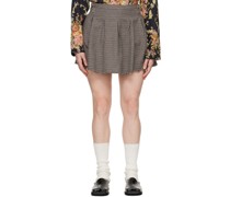 Gray & Brown Object Miniskirt