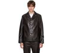 Brown Francis Faux-Leather Jacket