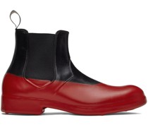 Black & Red Rubber Dip Chelsea Boots