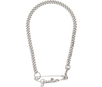 Silver 'The Gaultier Safety Pin' Necklace