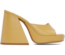 Yellow Slice Heeled Sandals