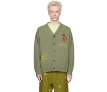 Green 'Meditate' Cardigan