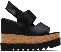 Black Sneak-Elyse Wedge Sandals