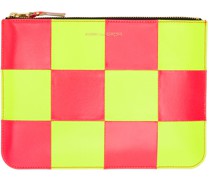 Pink & Yellow Fluo Squares Pouch