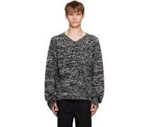 Black & White V-Neck Sweater