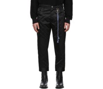 Black Tab Knee Patch Pocket Trousers