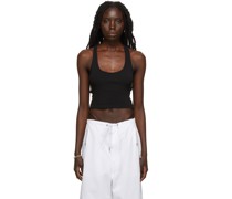 SSENSE Exclusive Black Crop Rib Tank Top